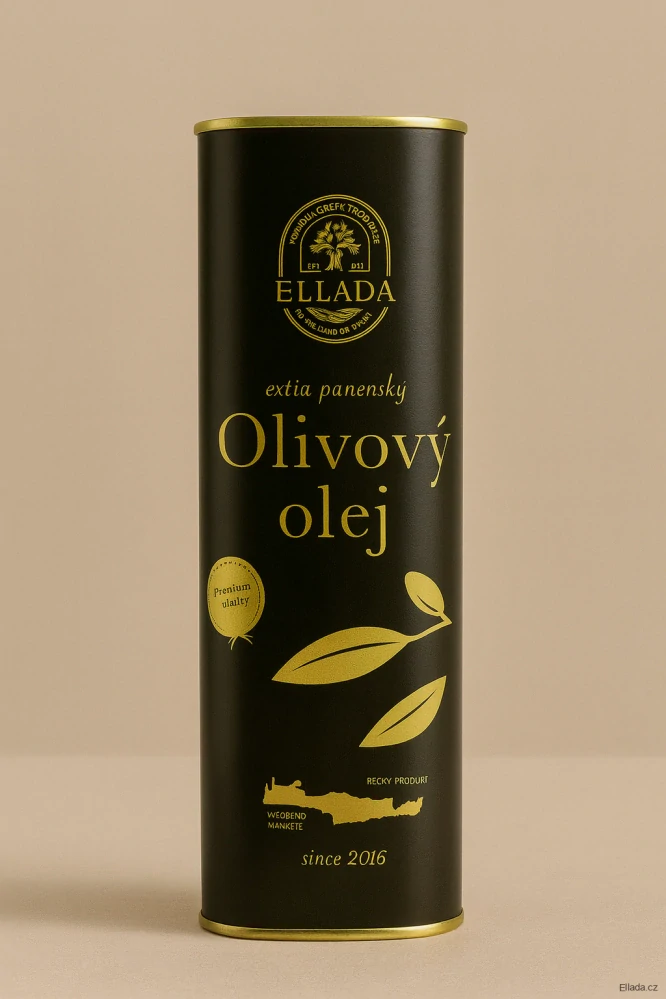 Ellada, Extra panenský Olivový olej 1l (kov) – zdroj zdraví a života!