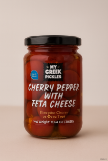 Nakládané papričky cherry plněné fetou 270 g.Lagadas Farm.
